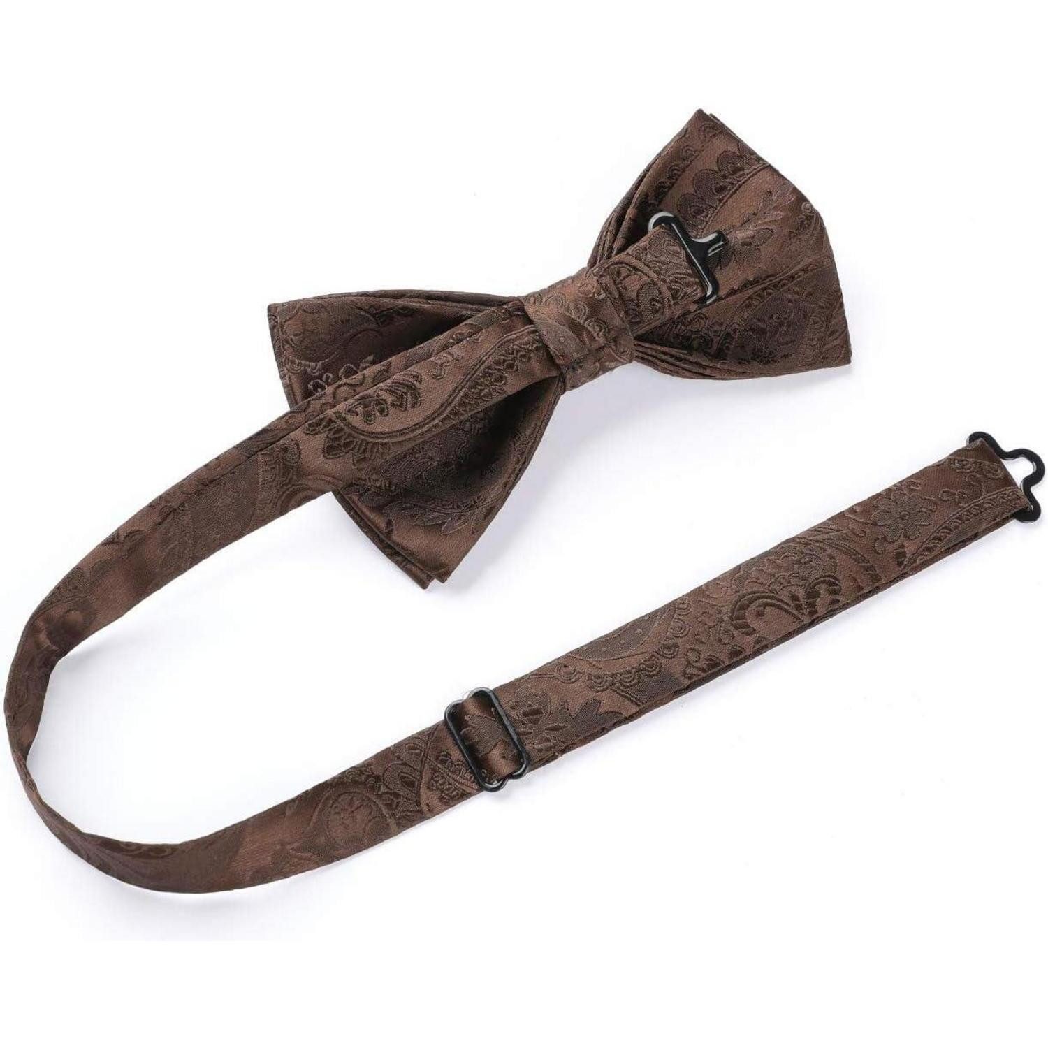 LuxusKollektion Fliege Fliege Einstecktuch Herren Smoking Hochzeit Party J Braun 2 – Bild 5 von 5