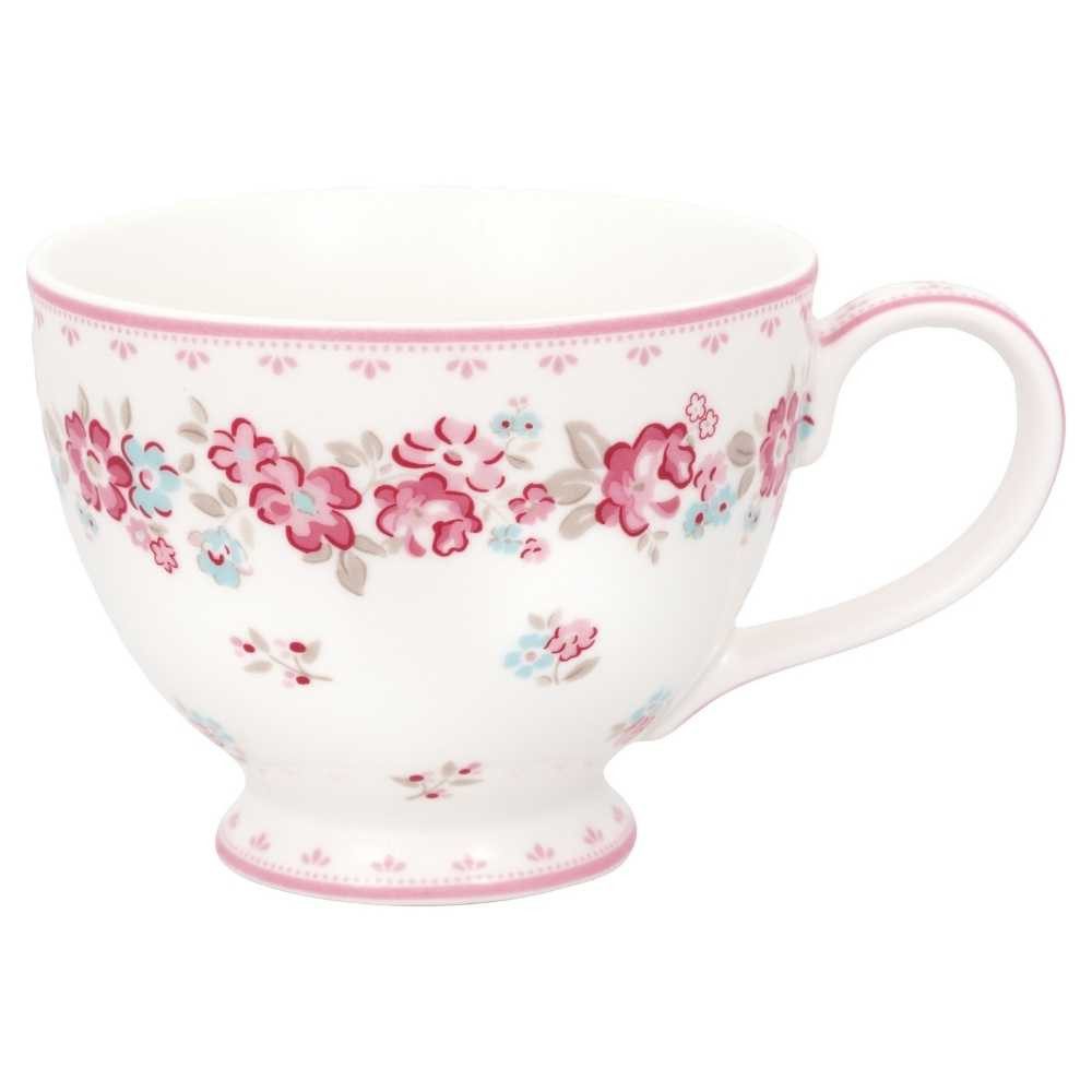 Greengate Becher Greengate Teetasse ELBA Weiß mit Blumen