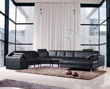 JVmoebel Ecksofa Schwarz Ecksofa U-Form Luxus Stil Modern Wohnzimmer Sofa SOFORT, 1 Teile, Made in Europa