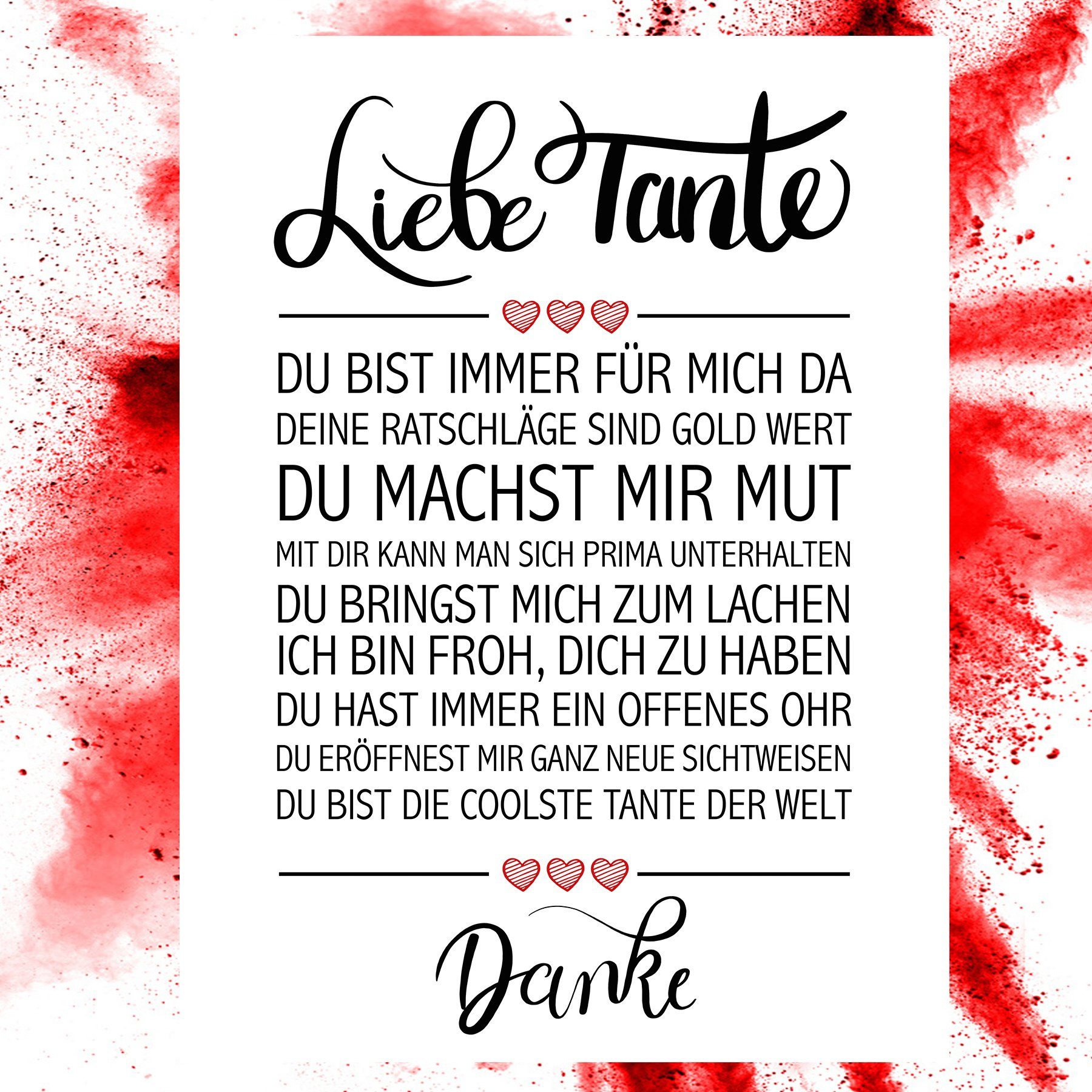 Poster Liebe Tante Kunstdruck 30 x 40 cm
