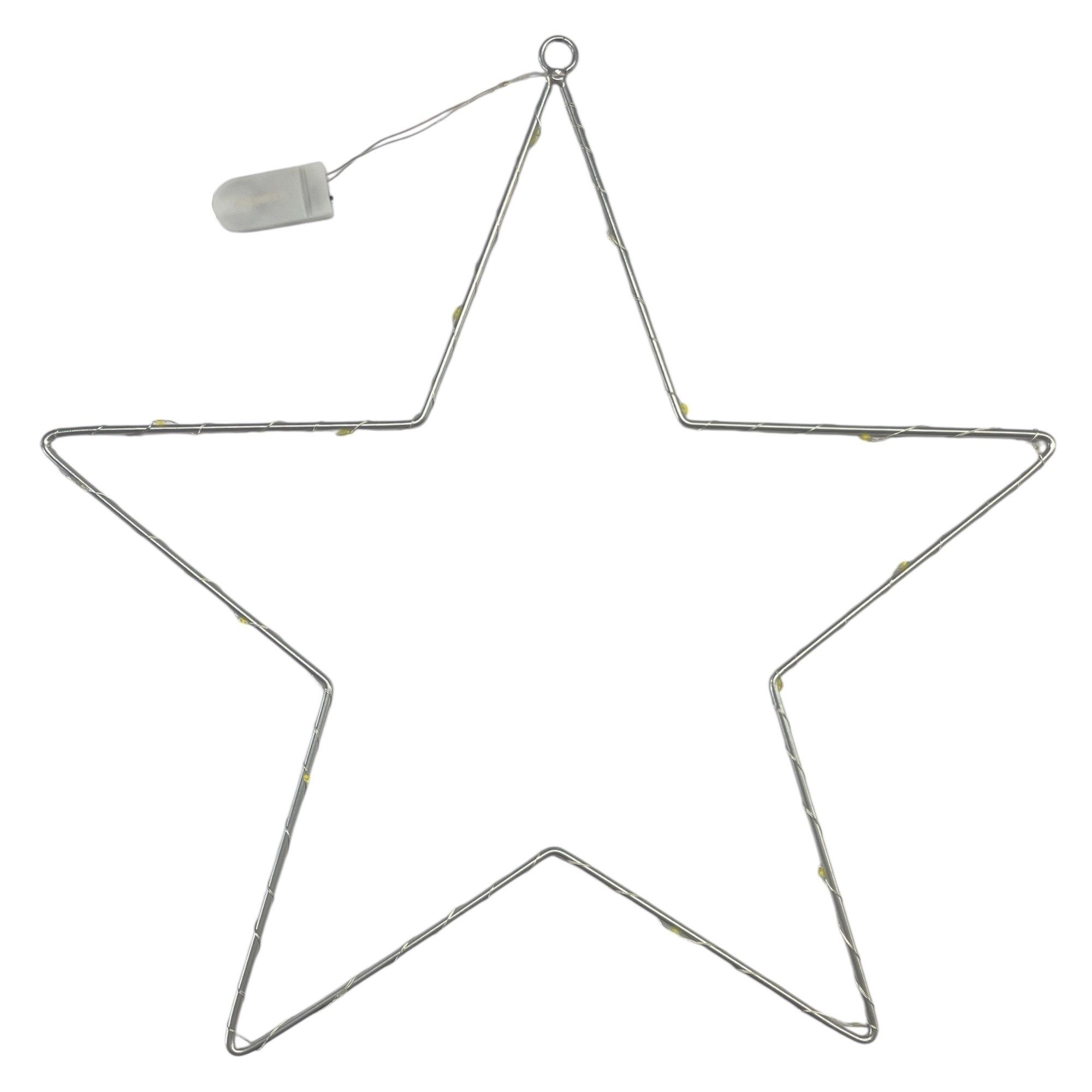Dragimex Dekoobjekt LED-STERN, Metallstern, Weihnachtsdeko SILBER Ø 45cm
