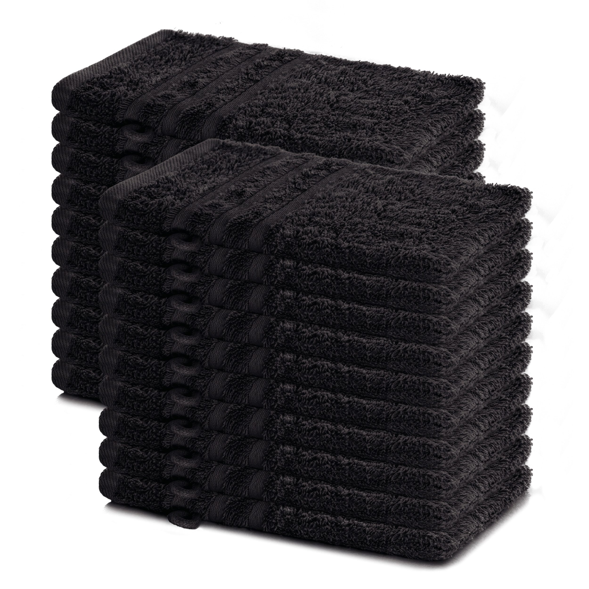 Lavea Waschhandschuh 20er Set Waschhandschuhe, 15 x 21 cm, Elena-Frottierserie, Waschlappen, (20-St), 500 g/m² Frottier, weich & saugstark, pflegeleicht