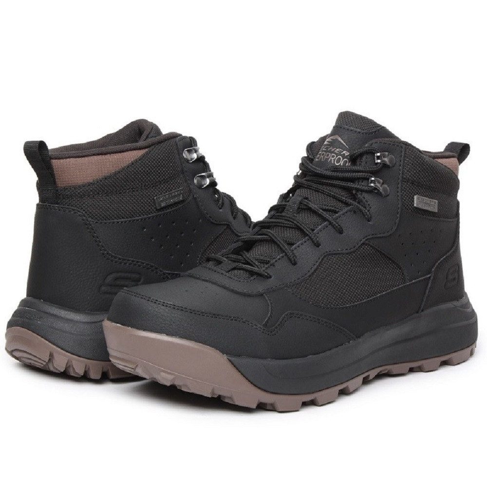 Skechers Cambert-Harlan Boots Stiefel Herren Leder Schnürstiefel 210932 BLK Stiefel Wasserdicht