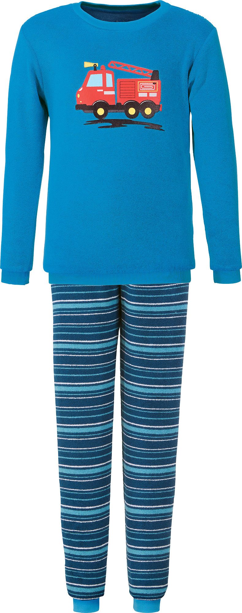 Erwin Müller Pyjama Kinder-Schlafanzug Frottee Streifen