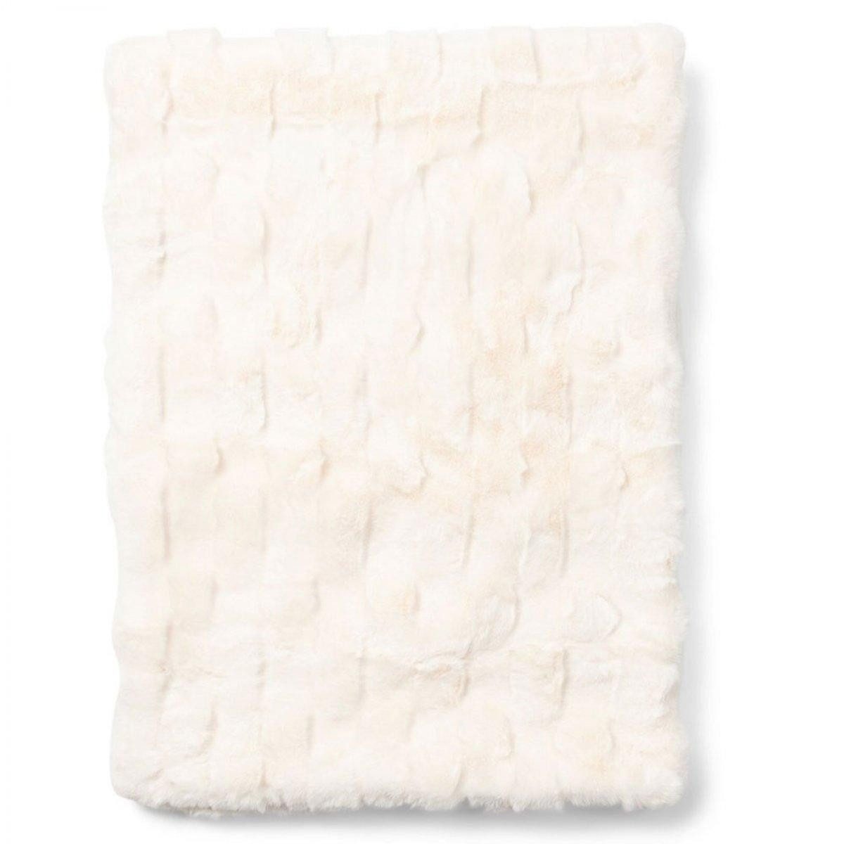 Wohndecke Tagesdecke Romolo Kunstpelz Weiß (180x130cm), Rivièra Maison