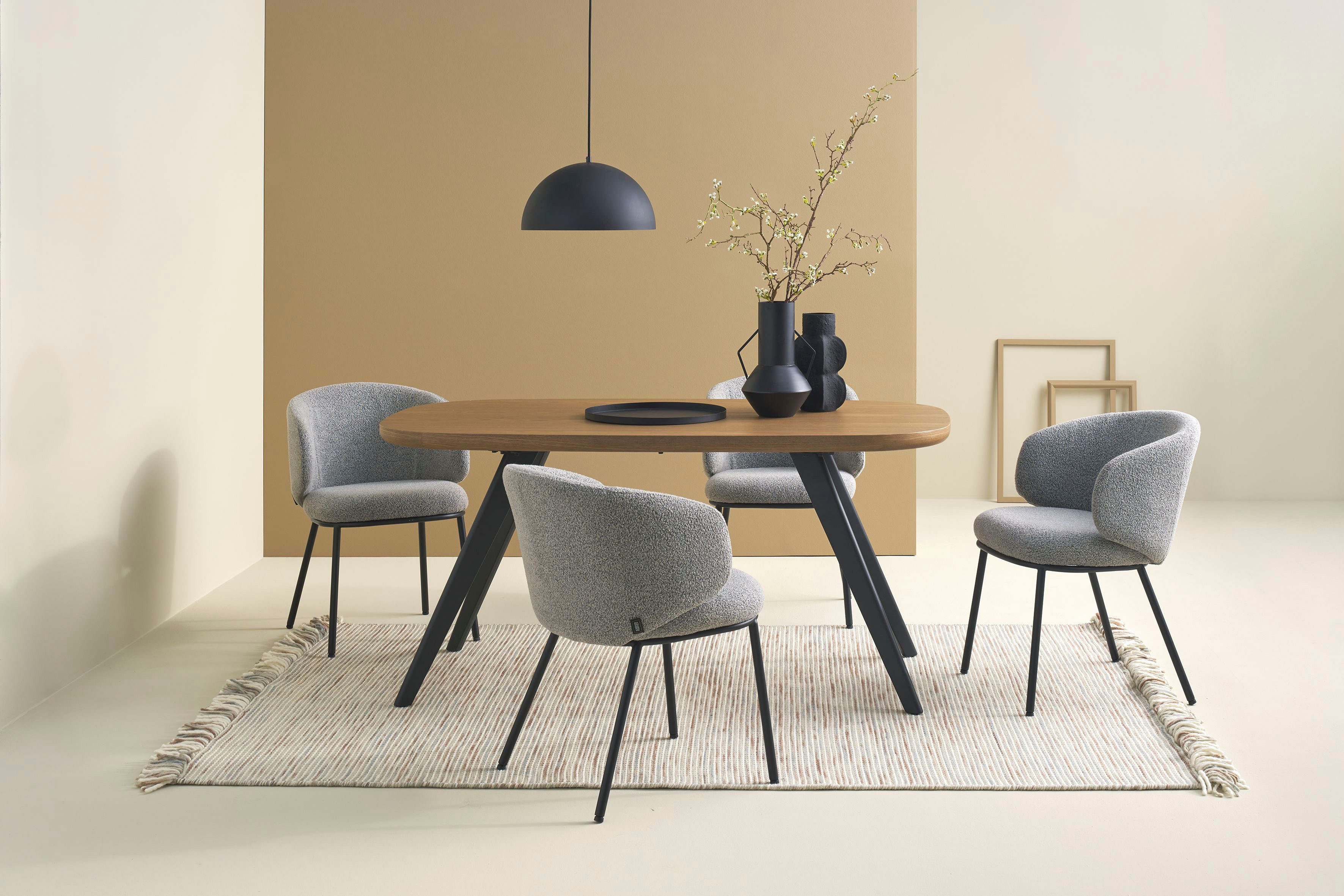 SCHÖNER WOHNEN-Kollektion Esszimmerstuhl SUNJA (1 St), Bezug Bouclé, Unterg günstig online kaufen