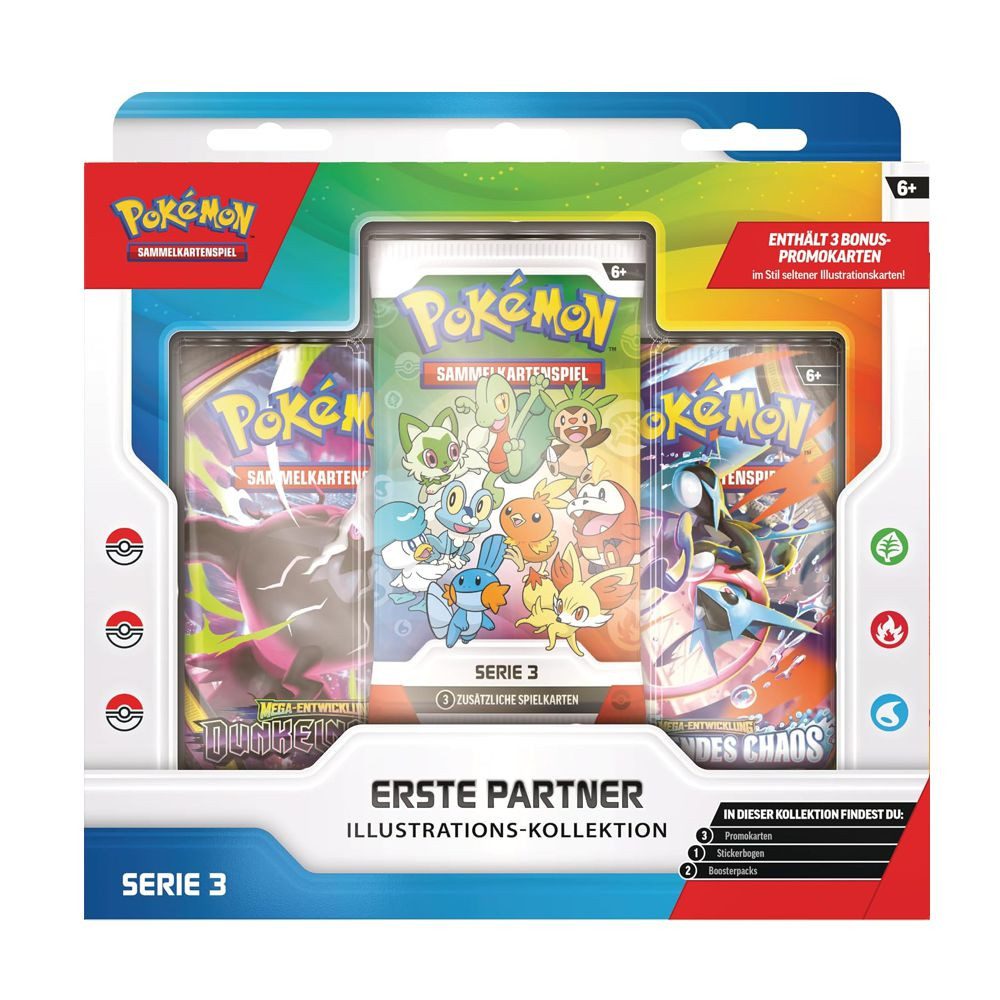 POKÉMON Sammelkarte Erste Partner Pokemon Serie 3 Illustrations-Kollektion deutsch