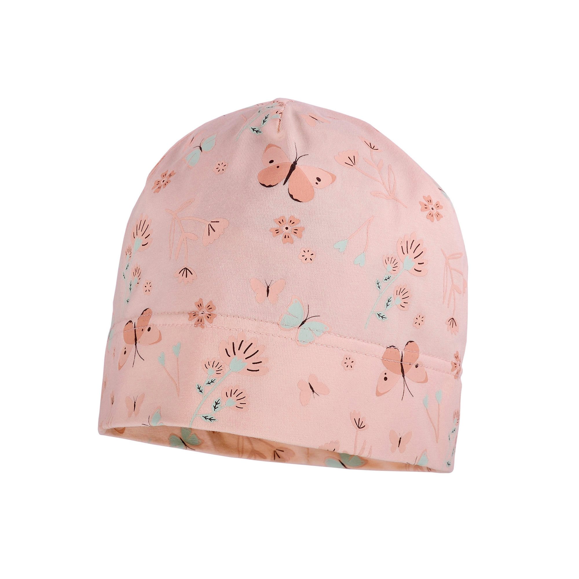 MAXIMO Jerseymütze KIDS GIRL-Beanie Schmetterling Jersey bedruckt (1-St) Baumwolljersey