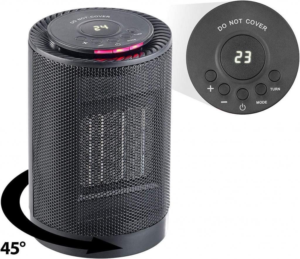 Carlo Milano Keramikheizlüfter Keramik-Tisch-Heizlüfter, 3 Stufen & Oszillation, 1.200 Watt