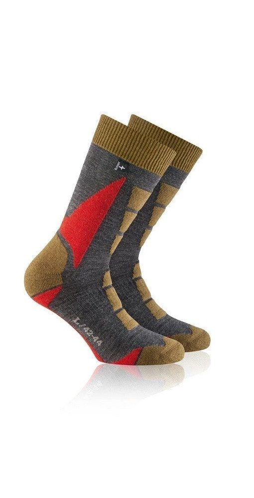 Wandersocken Back-Country (Merinowollmischgewebe) khaki/grau - 1 Paar