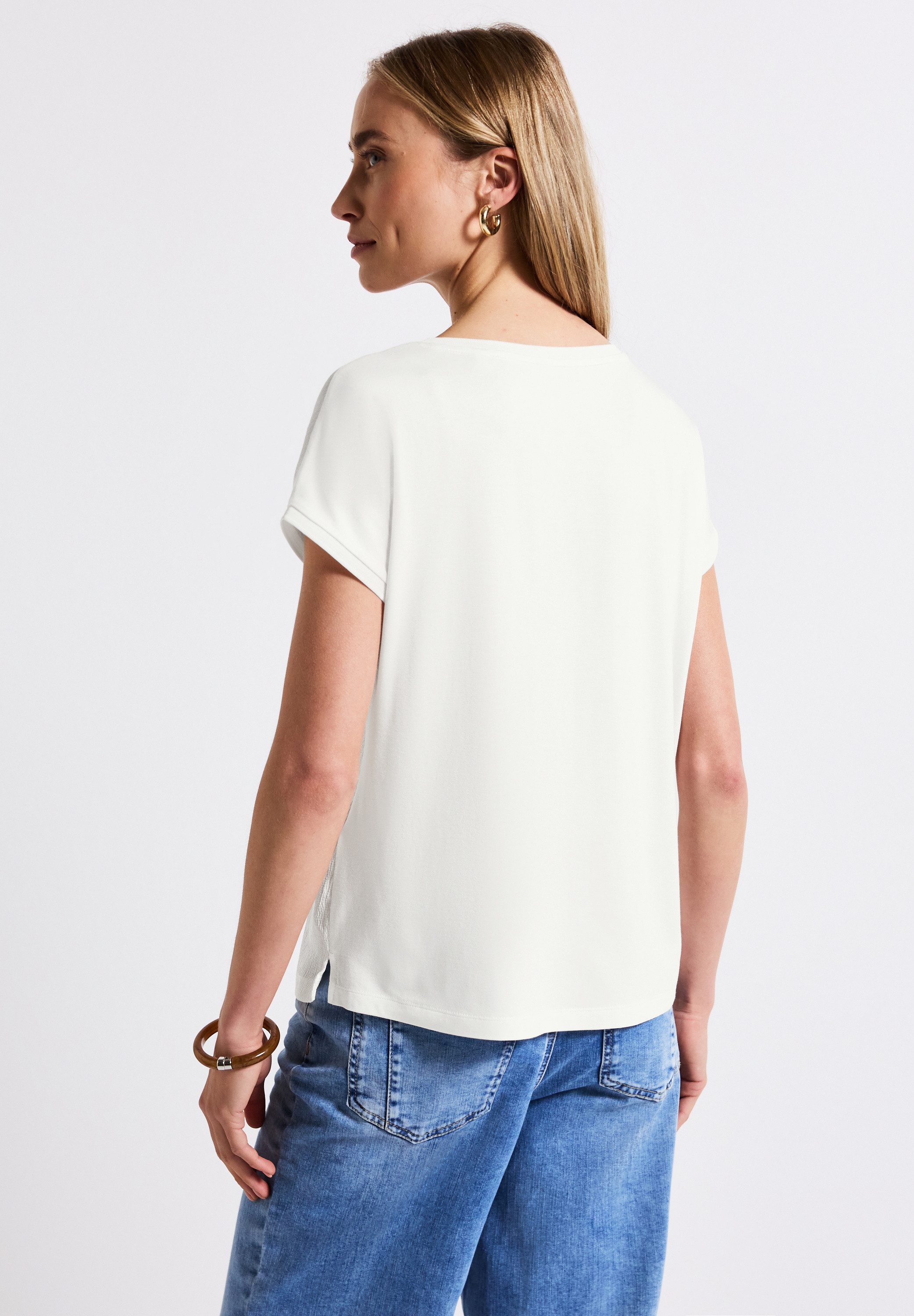 STREET ONE T-Shirt, aus elastischem Materialmix günstig online kaufen
