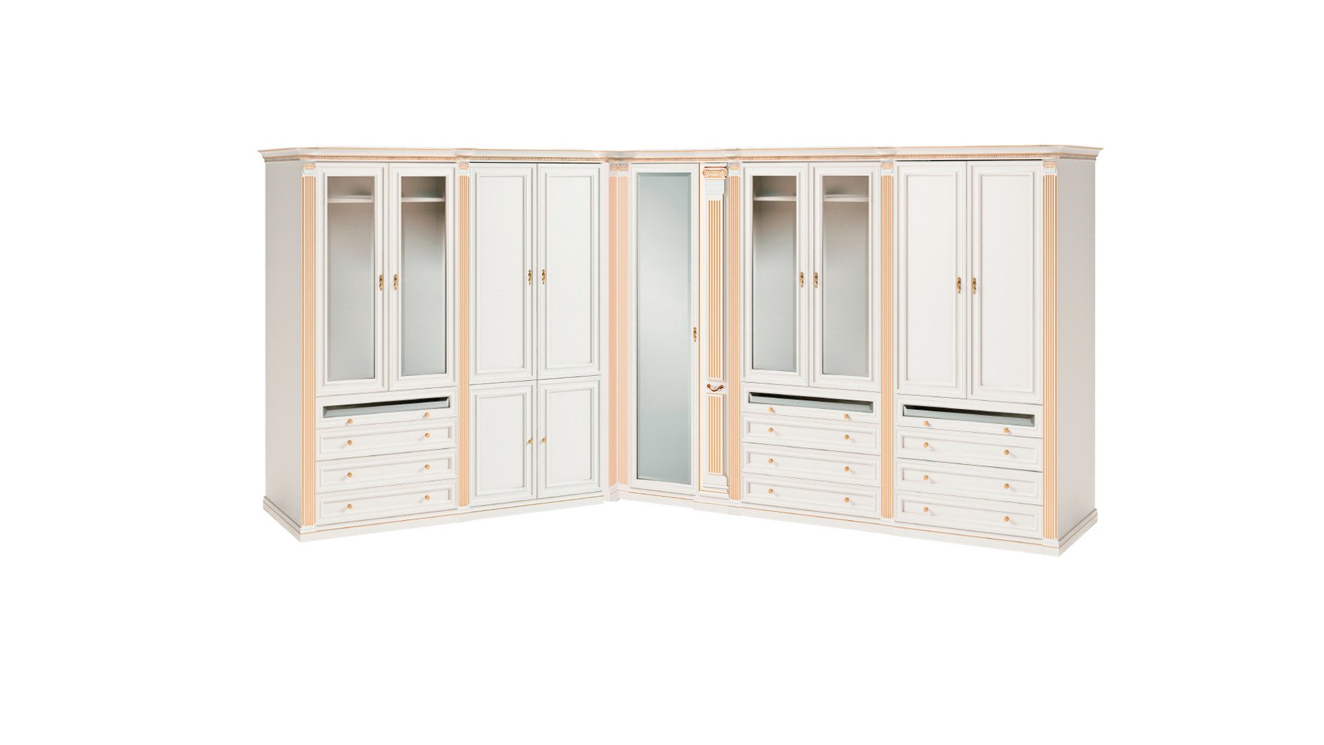 JVmoebel Eckschrank Begehbarer Kleiderschrank aus Designer-Holz in modernem Design (Eckschrank) Made in Europa