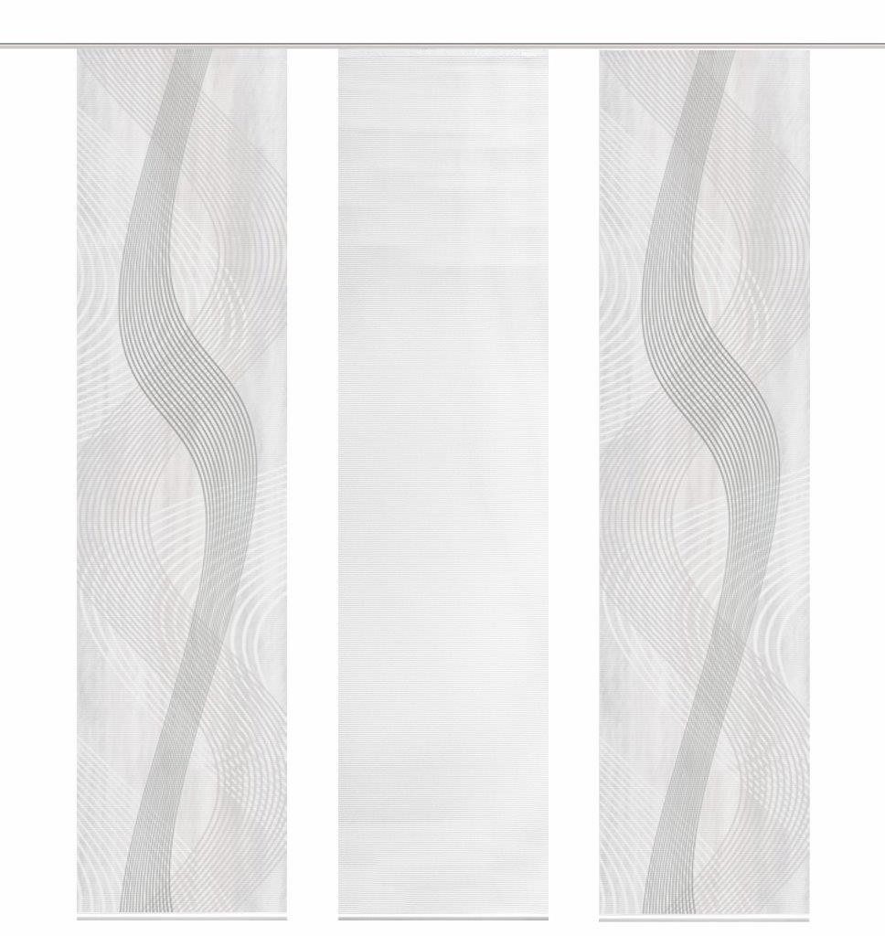 HOME WOHNIDEEN Schiebegardine 3er-Set Schiebegardinen VALESI, Paneelwagen, halbtransparent, 100% Polyester