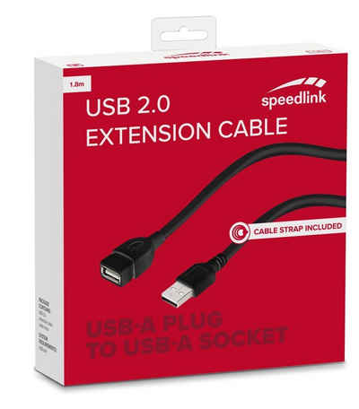 Speedlink »Speedlink HQ USB 2.0 Verlängerungs-Kabel USB-A Stecker zu USB-A Buchse High-End Verlängerung A-Stecker zu A-Buchse Erweiterung« USB-Kabel, USB Typ A, Standard-USB (180 cm), Universell
