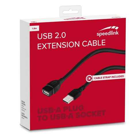Speedlink Speedlink HQ USB 2.0 Verlängerungs-Kabel USB-A Stecker zu USB-A Buchse High-End Verlängerung A-Stecker zu A-Buchse Erweiterung USB-Kabel, USB Typ A, Standard-USB (180 cm), Universell