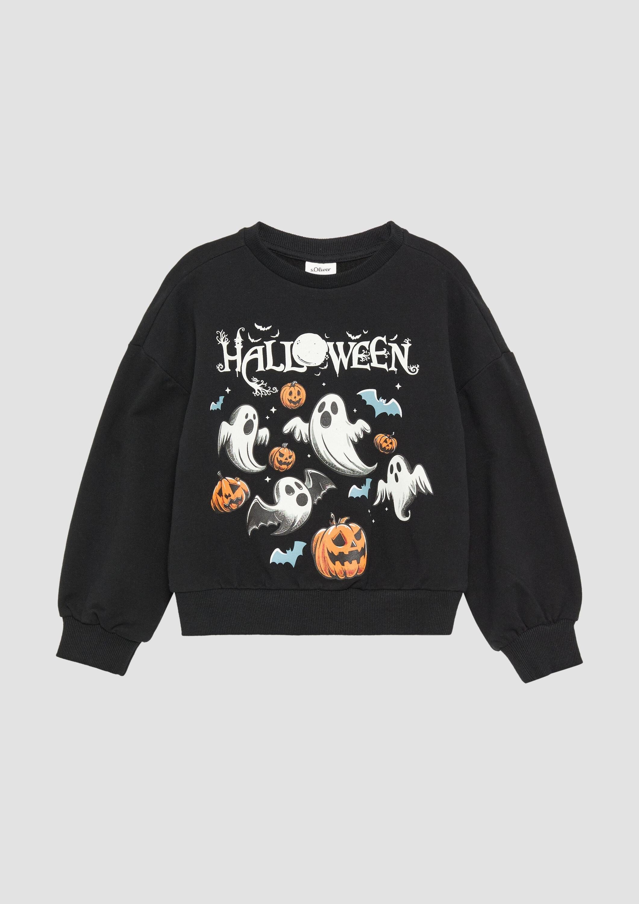 s.Oliver Sweatshirt Sweatshirt Unisex Sweatshirt mit Halloween-Print