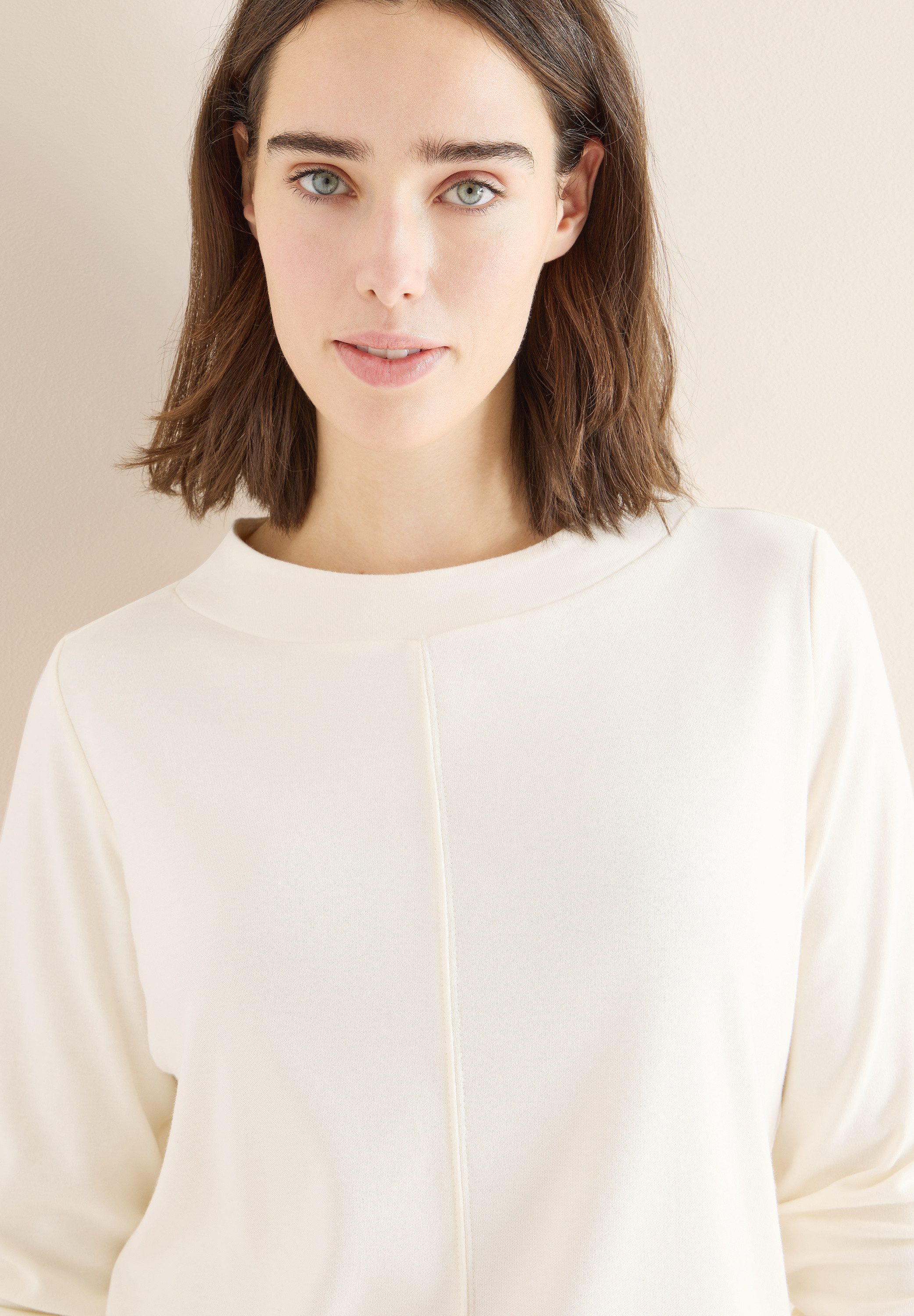CECIL Langarmshirt mit Stehkragen, Funnelneck