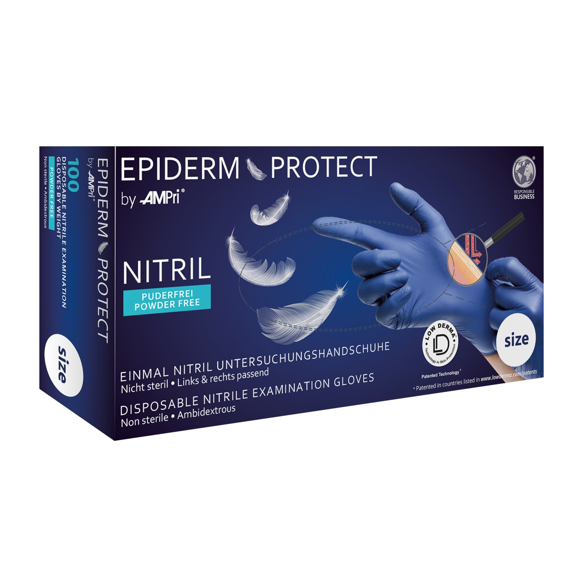 AMPri Nitril-Handschuhe Epiderm Protect - Nitril-Untersuchungshandschuh (100-St)