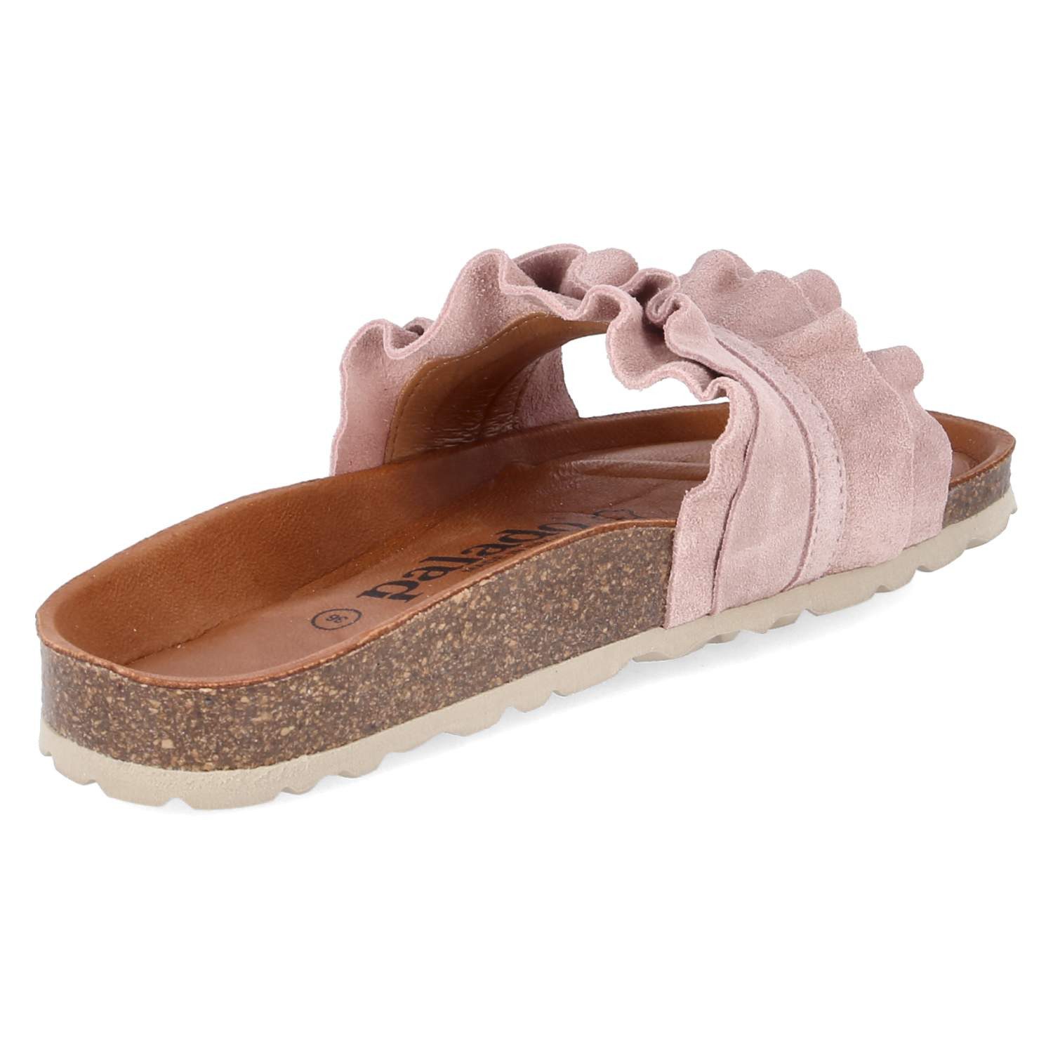 Palado Palado Flache Pantoletten PALA-251-781050-01 Damen Rauleder pink Pantolette – Bild 4 von 5