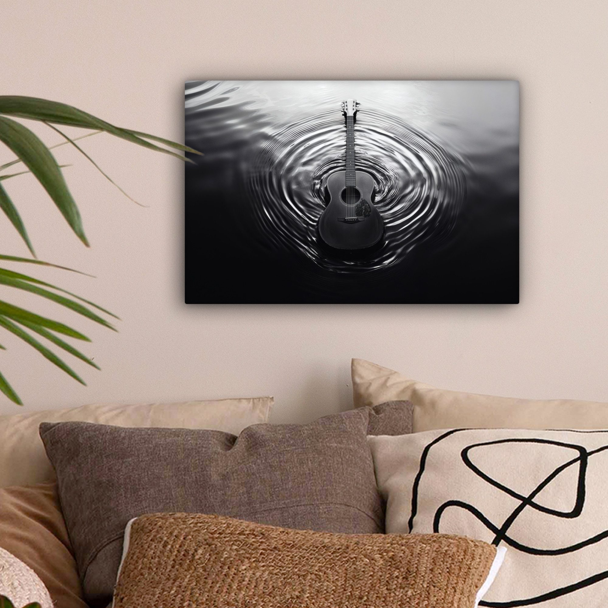 OneMillionCanvasses® Leinwandbild Gitarre - Holz - Wasser, Fotodruck (1 St) günstig online kaufen