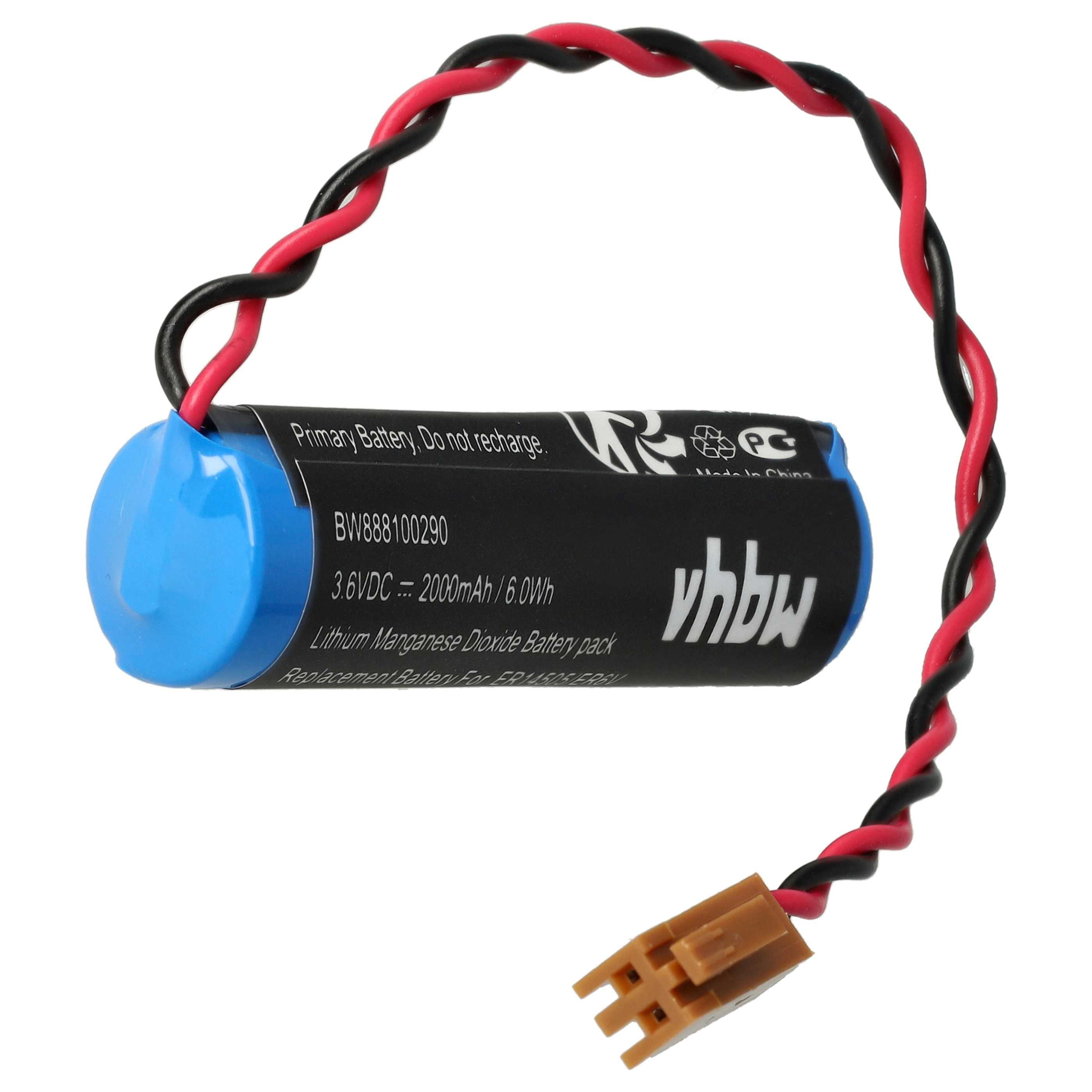 vhbw Batterie Ersatz für Toshiba ER6V, JAE2P für Batterie, Leistungsfähige Ersatz-Batterie für speicherprogrammierbare Steuerung