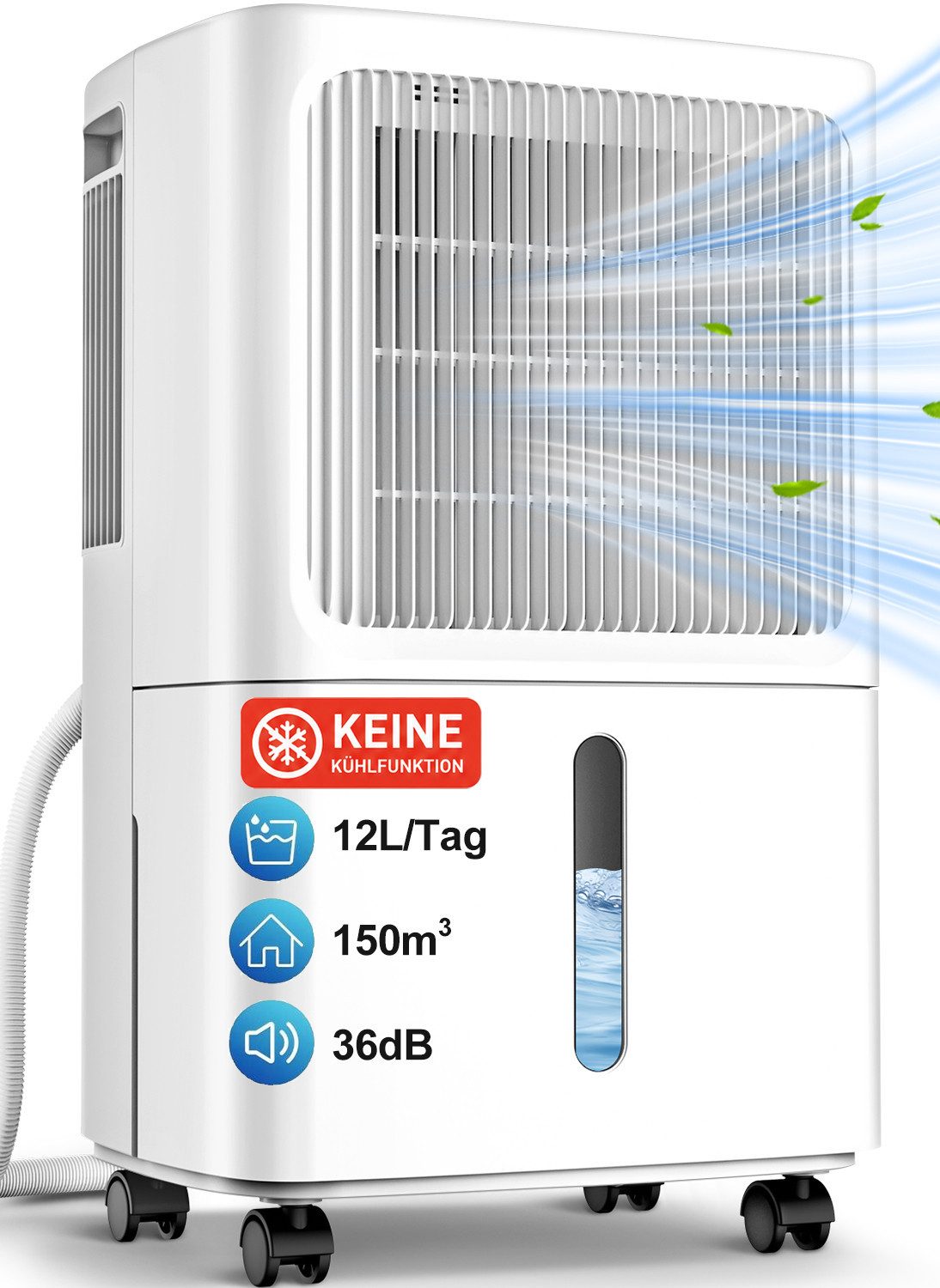 LEENON Luftentfeuchter Luftentfeuchter mit Display,Timer,16L&20L, leise,3 Modi,Abtauautomatik, für 150 m³ Räume, Entfeuchtung 16 l/Tag, Tank 1,6 l, Wasserstandswarnung, schimmelresistent, für Wohnung/Keller,SLEEP-Modus