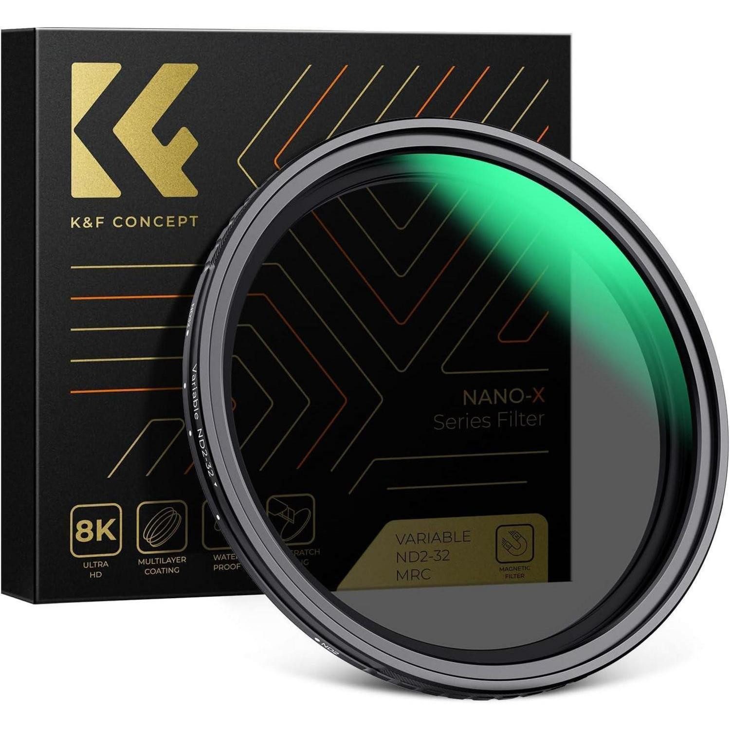 LuxusKollektion ND Filter 55mm Variabler Graufilter ND2-32 Magnet Adapter, X Serie Graufilter