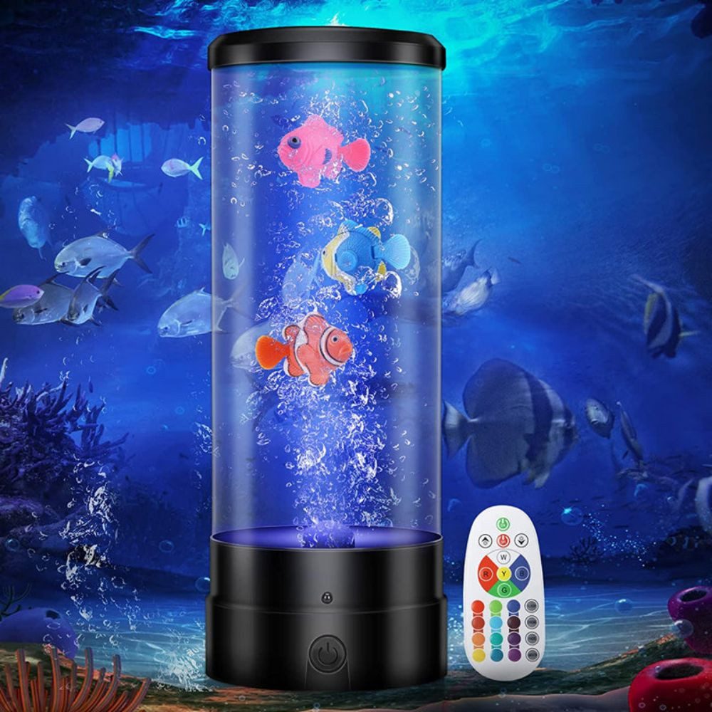 QUBEBU LED Dekolicht Lavalampe LED Fischlampe Mit Fernsteuerung Lava Lampe günstig online kaufen
