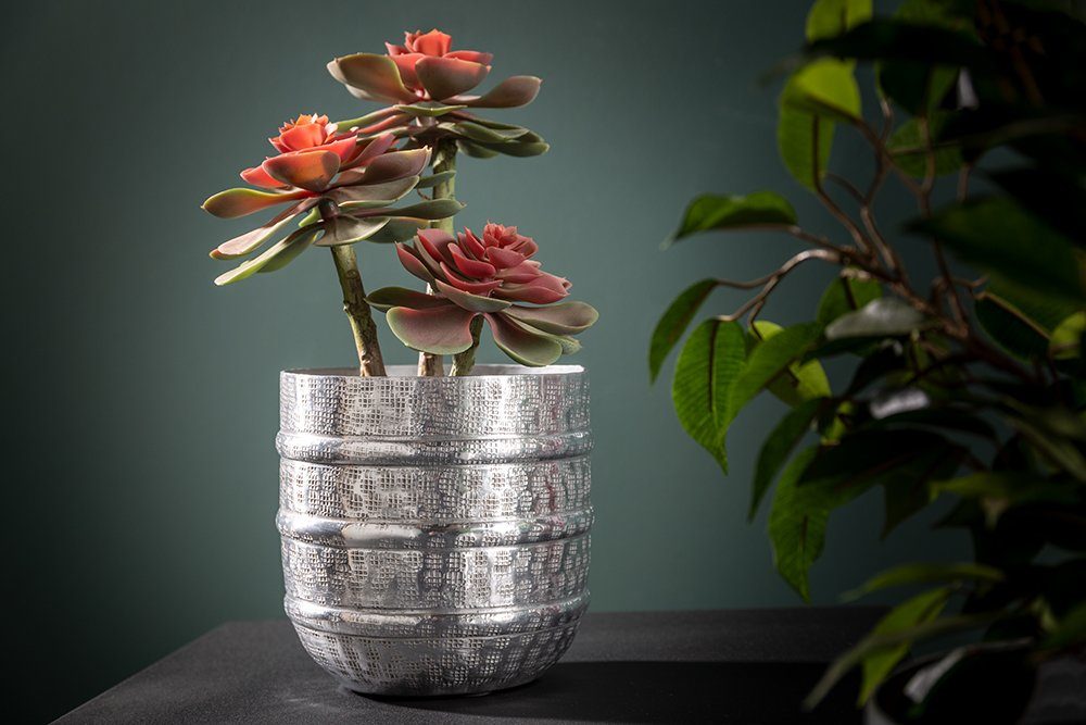 · · riess-ambiente Übertopf · für ORIENT silber 3 Handarbeit · Pflanzen Dekoration Vase Metall (Set, St),