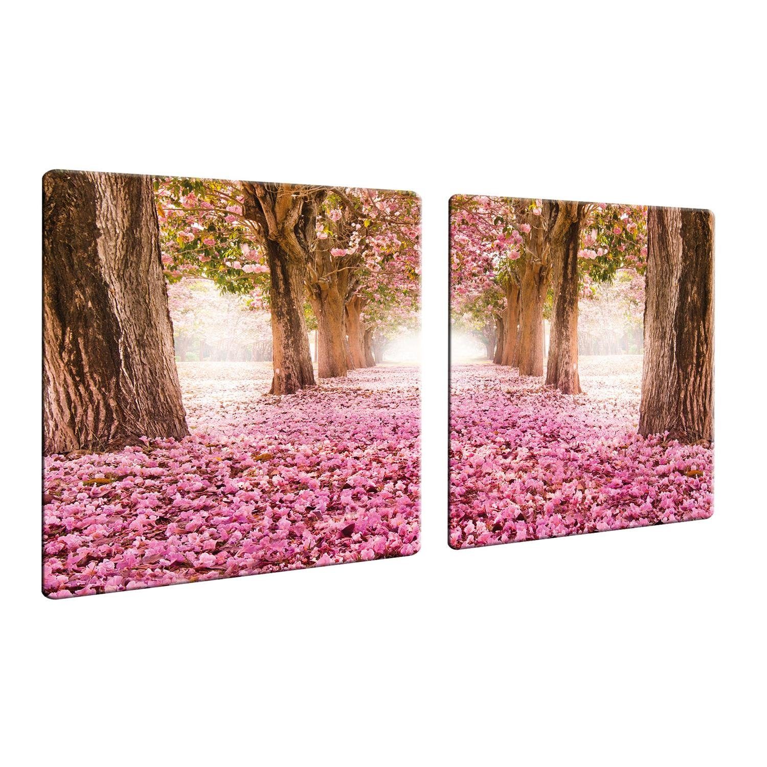 80x52 2-teilig Ceranfeldabdeckung Natur Decorwelt Pink Herd-Abdeckplatte