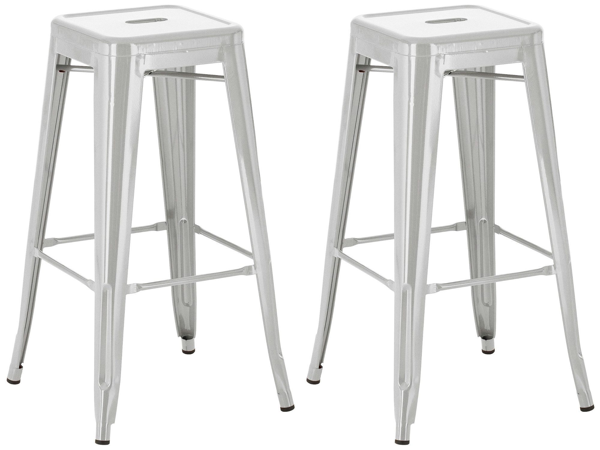 CLP Barhocker Joshua Metall (Set, 2er), stapelbare Barstühle aus Metall, mit Fußablagen