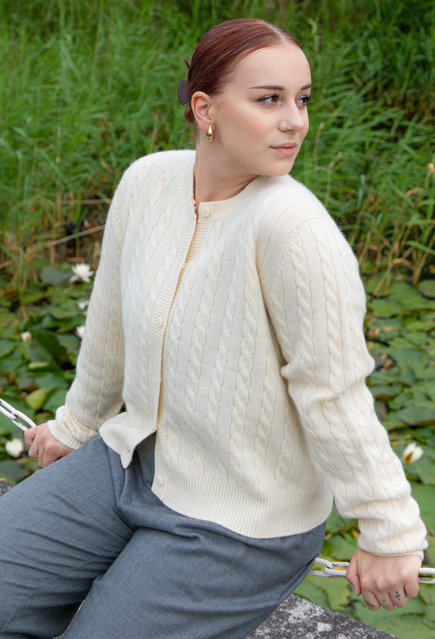Ariun Cardigan Mit Zopfstrickmuster