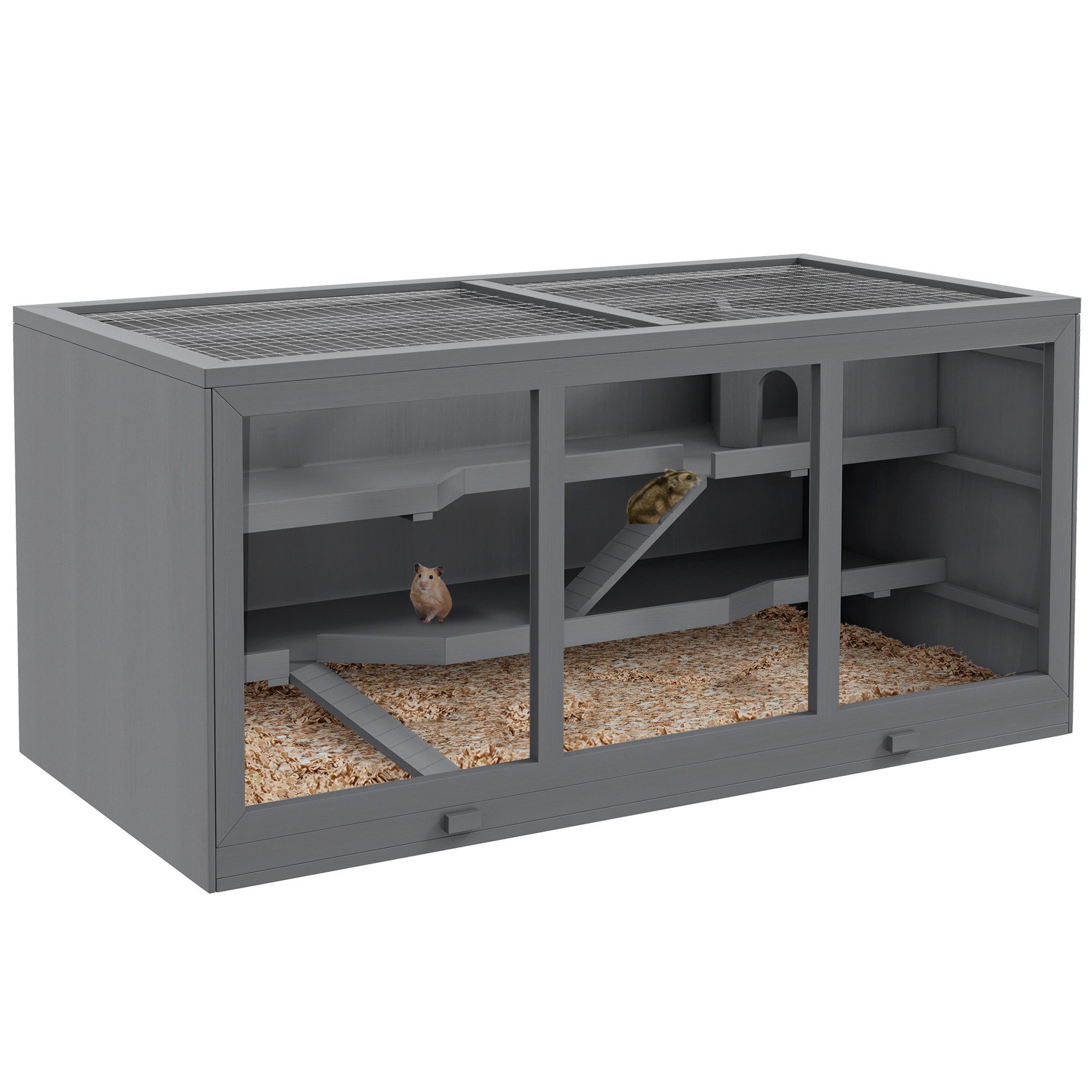 PawHut Kleintierkäfig Nagerkäfig Kleintierstall aus Holz günstig online kaufen