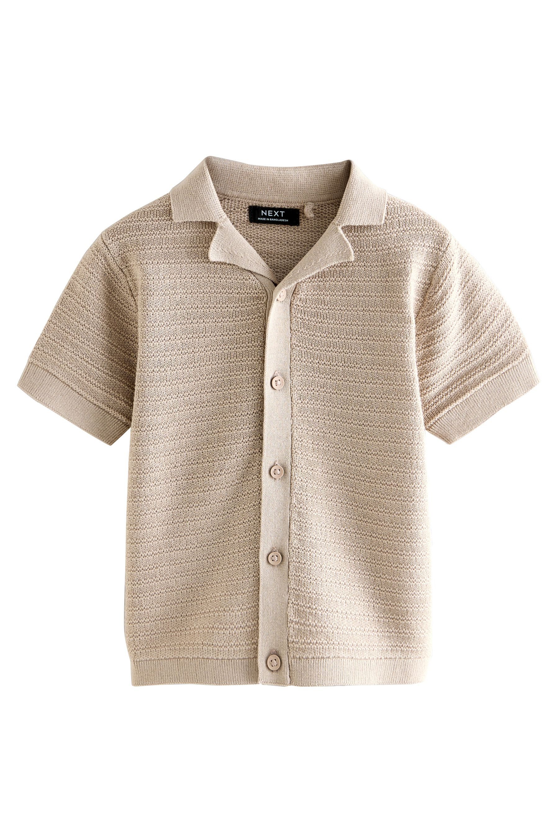 Polokragenpullover Strick-Polo-Shirt mit Reverskragen und Motiv