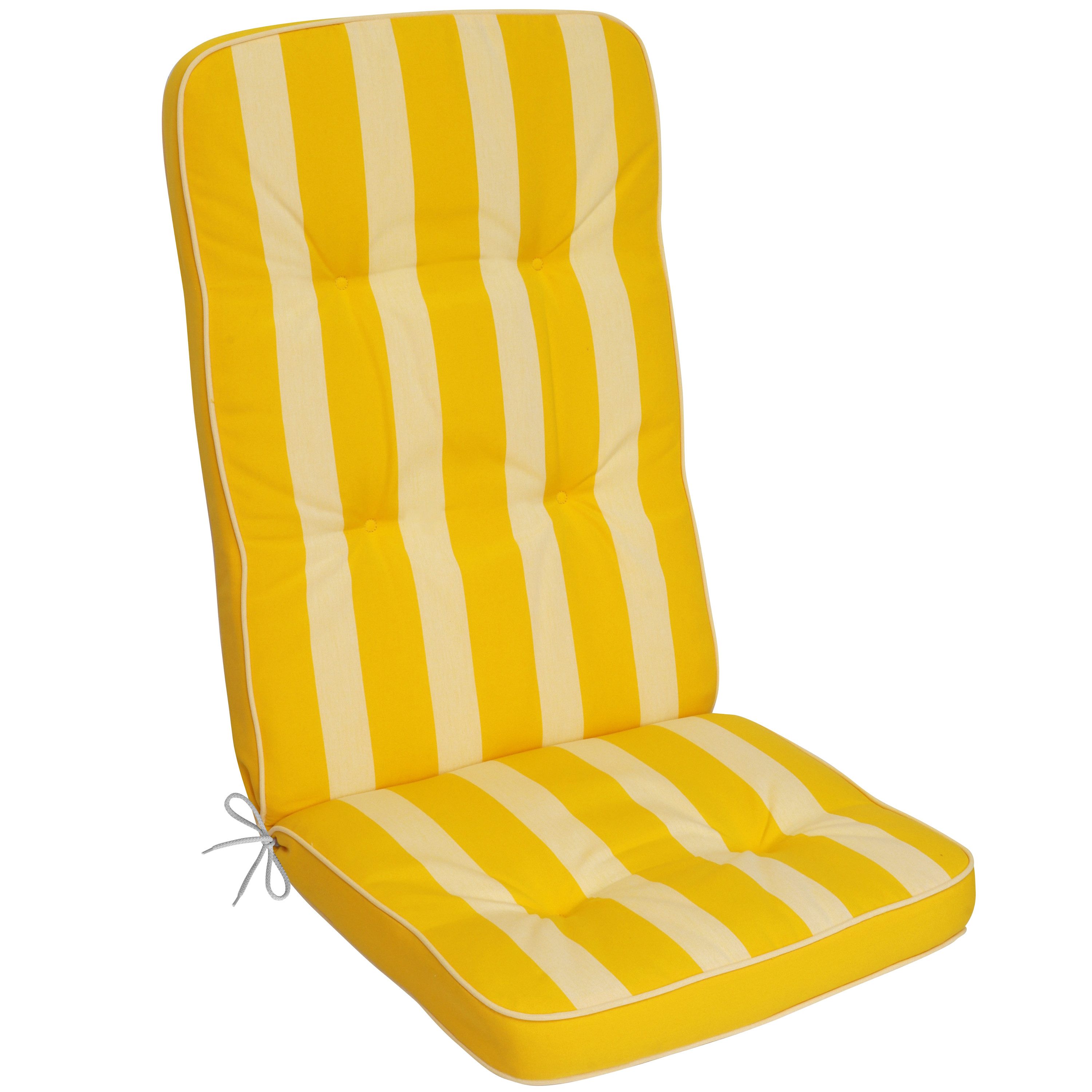 Herlag Hochlehnerauflage Tilly, (1 St), Gartenmöbelauflage 123x50x7cm Blockstreifen Gelb-Gestreift