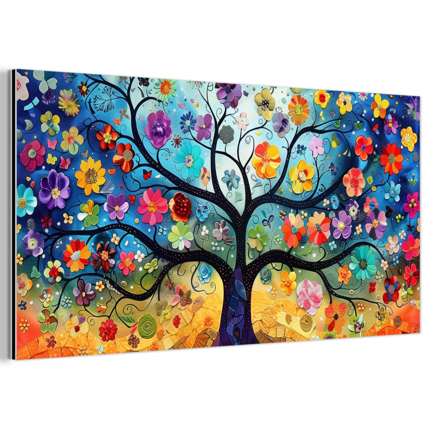 MuchoWow Metallbild Baum - Bunt - günstig online kaufen