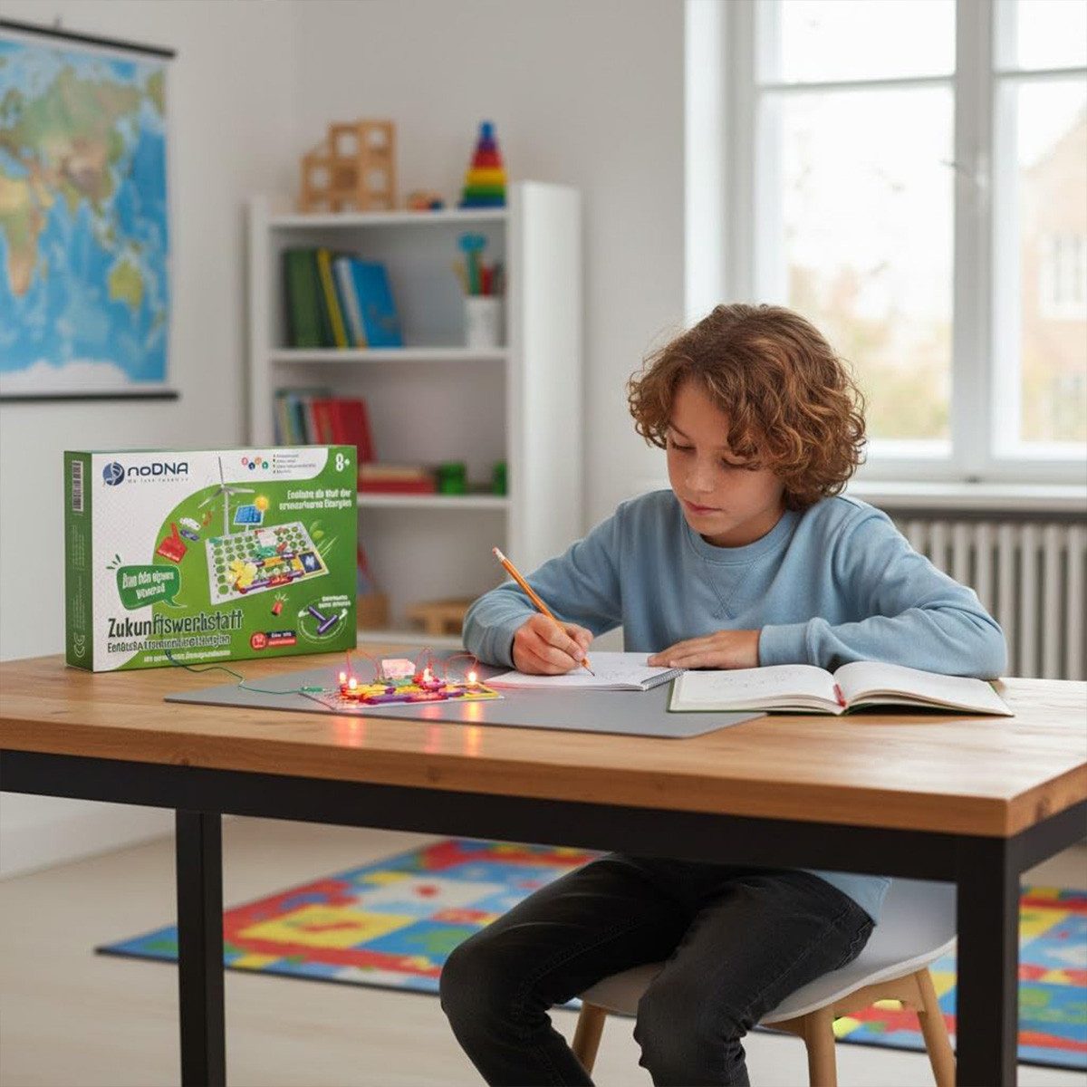 noDNA We love robotics Experiment kit Renewable energies for children aged 8 and up, including illustrated instructions & exciting background information