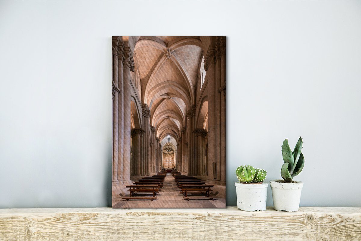 gotische (1 inkl. Leinwandbild Korridor St), Kathedrale, 20x30 Zackenaufhänger, fertig Gemälde, OneMillionCanvasses® der bespannt Der Leinwandbild cm