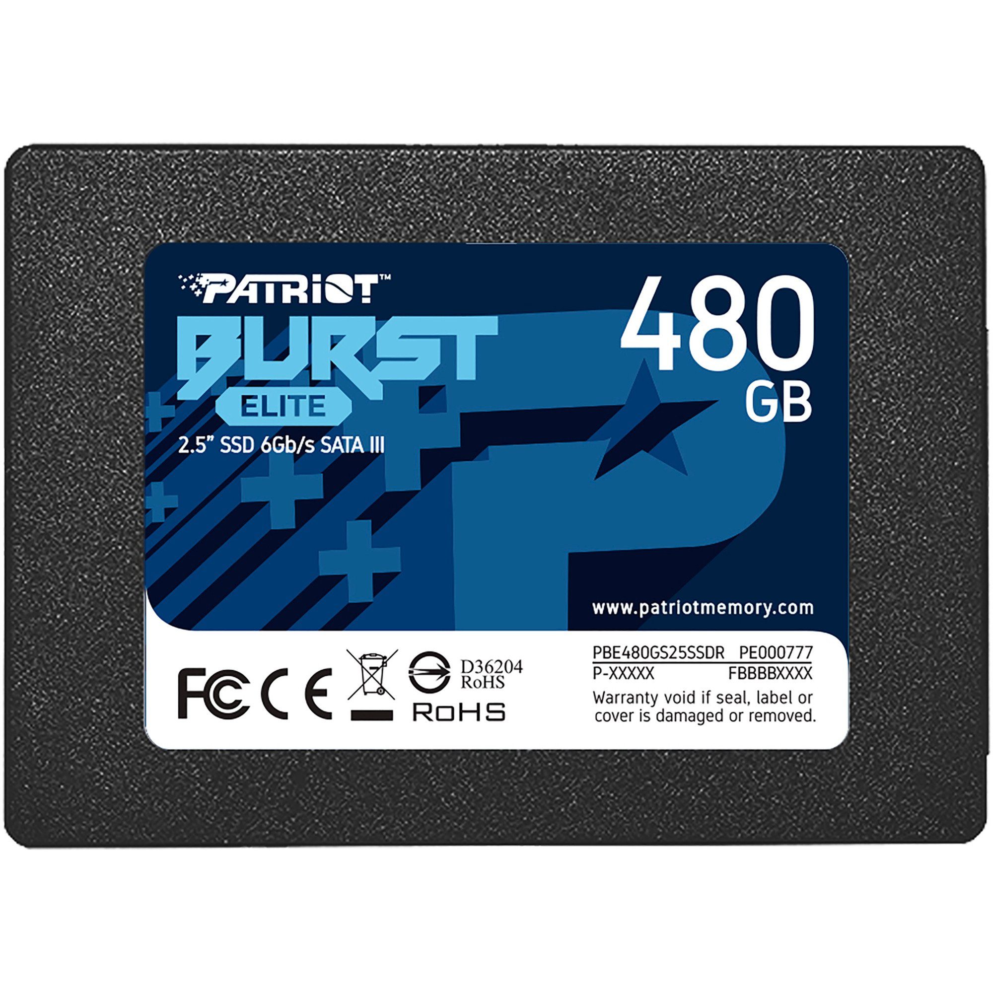 Patriot Patriot Burst Elite 480 GB, SSD, (SATA 6 Gb/s, SSD-Festplatte (480 GB) 2.5"