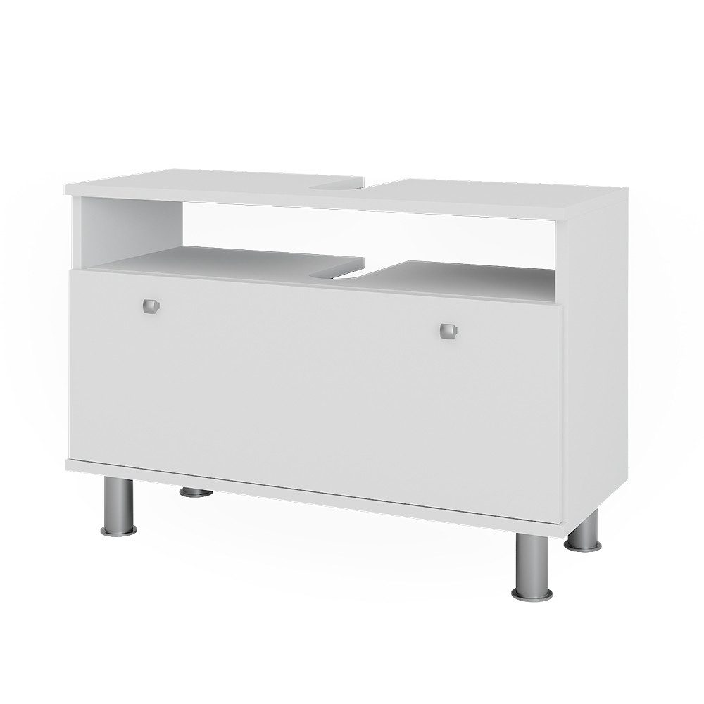 Waschbeckenunterschrank Fynn, Weiß, 80.2 x 54 cm mit Schublade