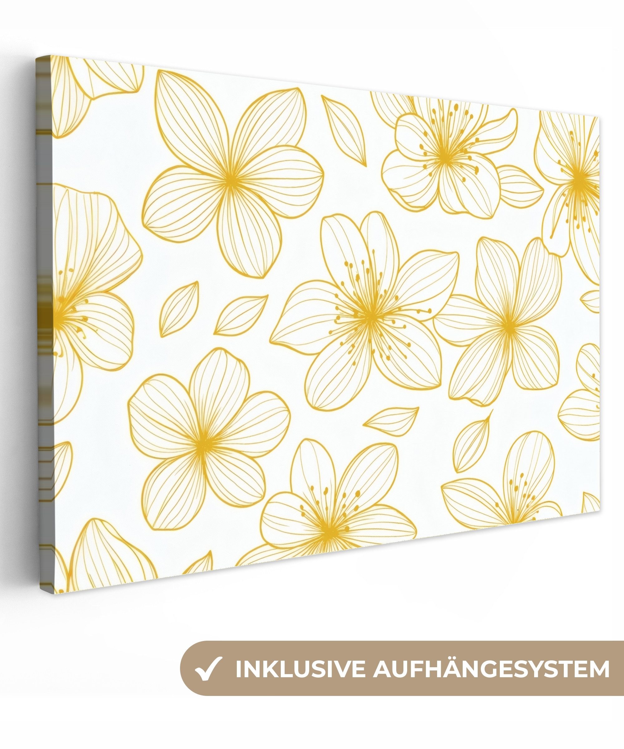 OneMillionCanvasses® Leinwandbild Blumen - Muster - günstig online kaufen