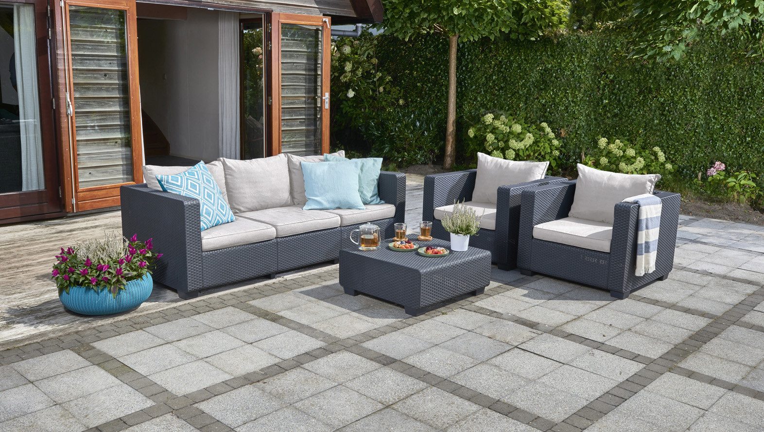 Keter Gartenlounge-Set Allibert Salta Gartenmöbel Set günstig online kaufen