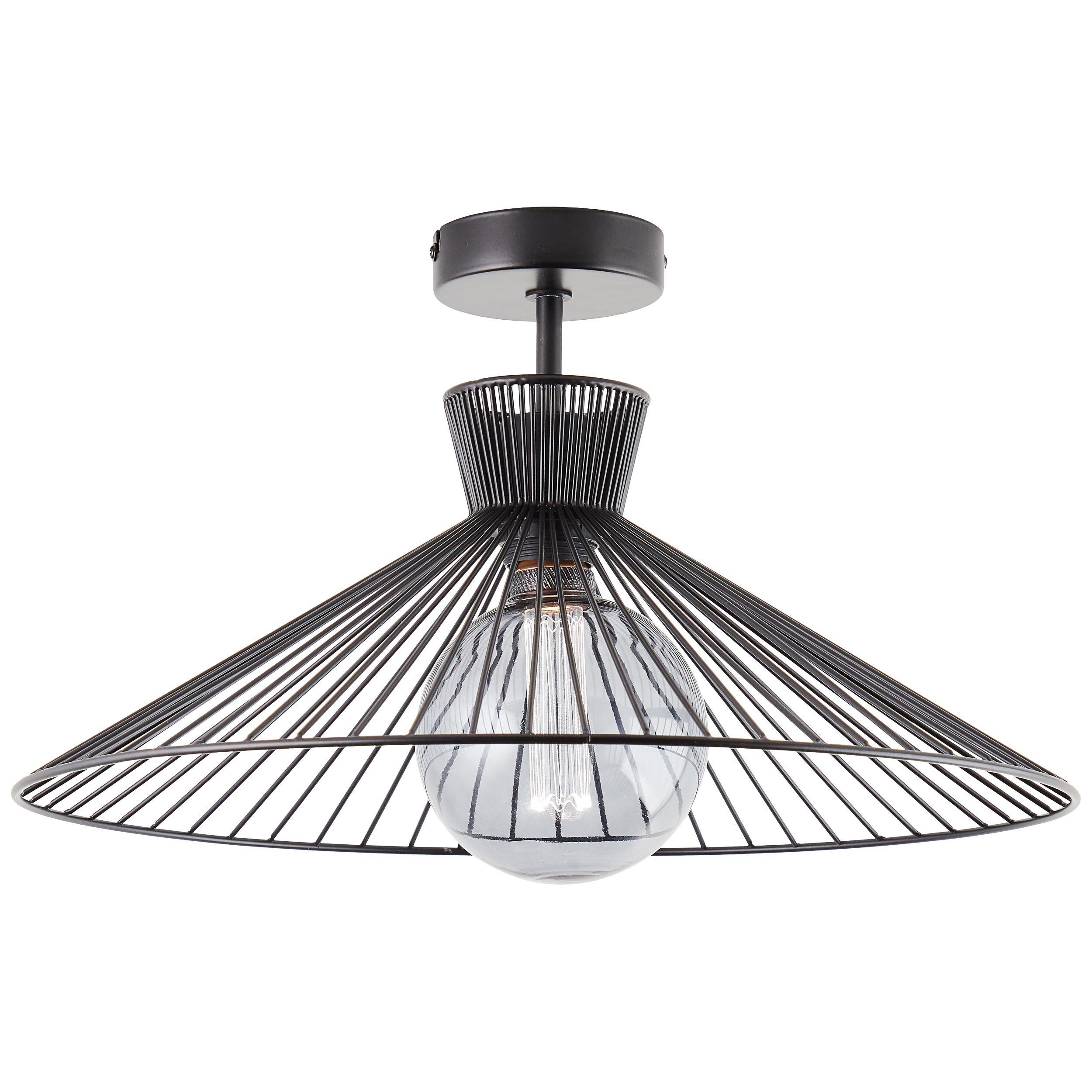 Brilliant Deckenleuchte Elmont, ohne Leuchtmittel, Deckenlampe 45cm schwarz matt