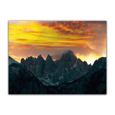 Bilderdepot24 Leinwandbild Berglandschaft im Sonnenuntergang, Landschaften