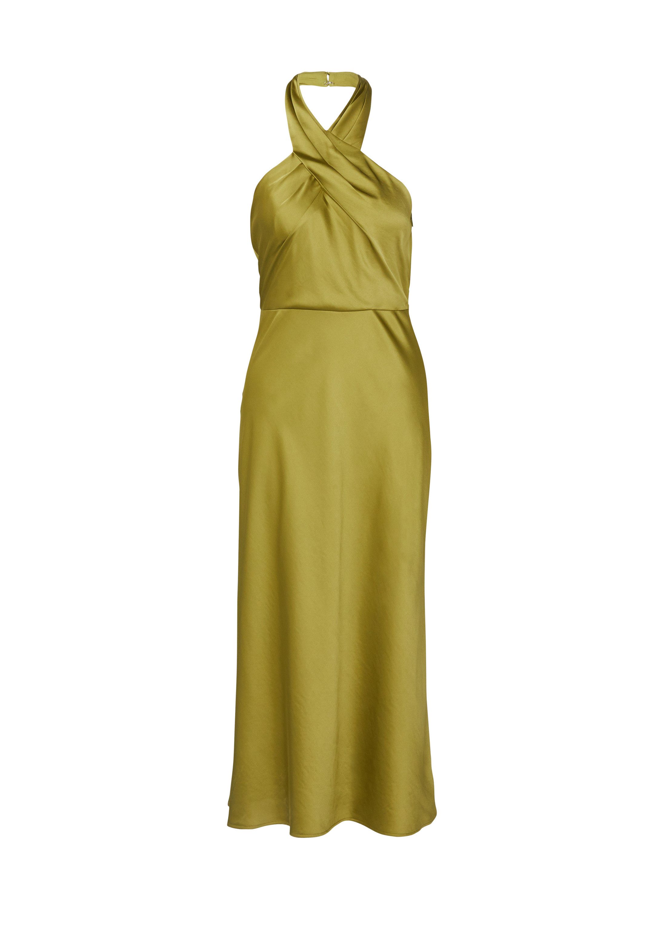 comma Midikleid Kleid Satinkleid mit Neckholder