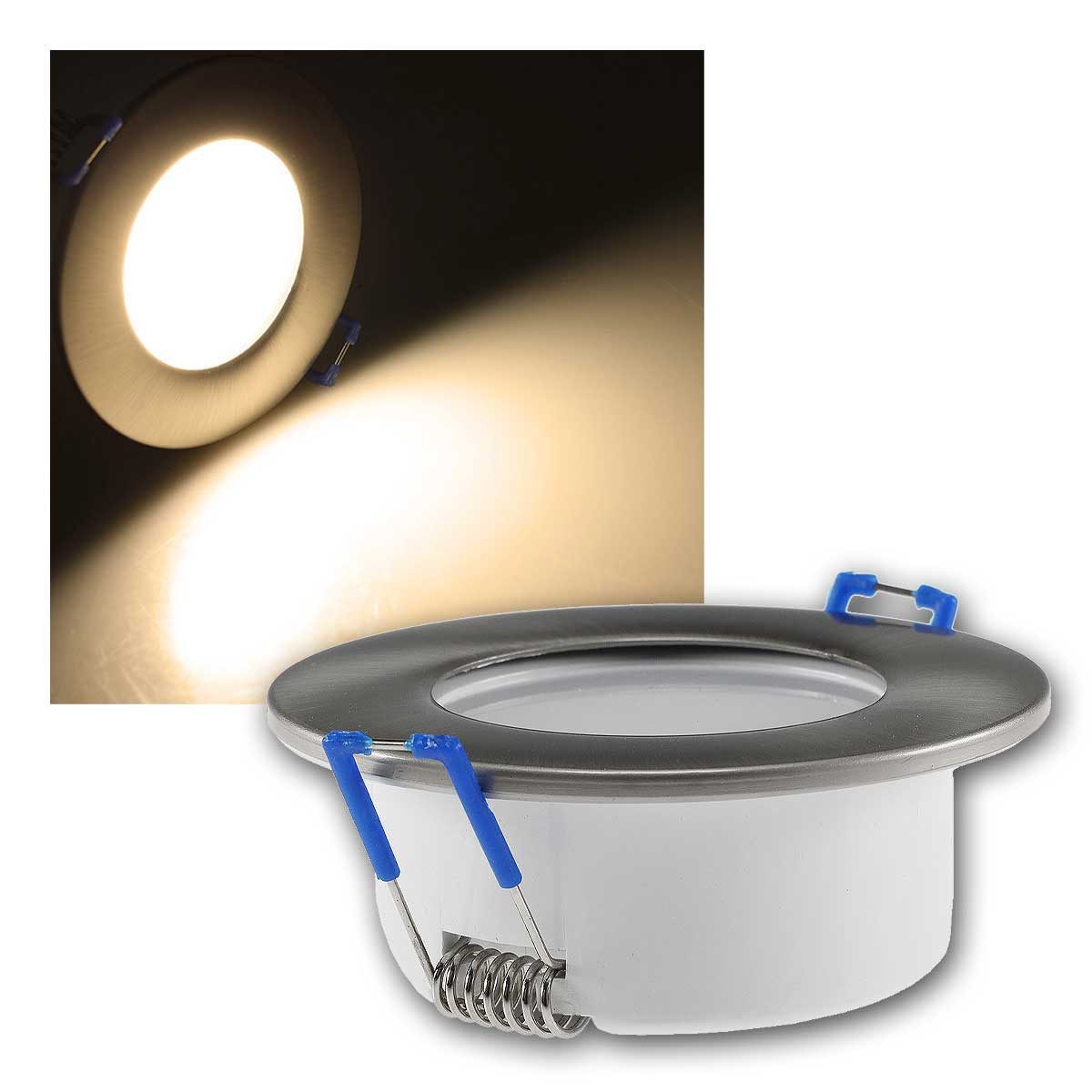 ChiliTec LED Deckenspot LED-Einbauleuchte "Flat-30 FR-R" 5W 590lm IP44, warmweiß