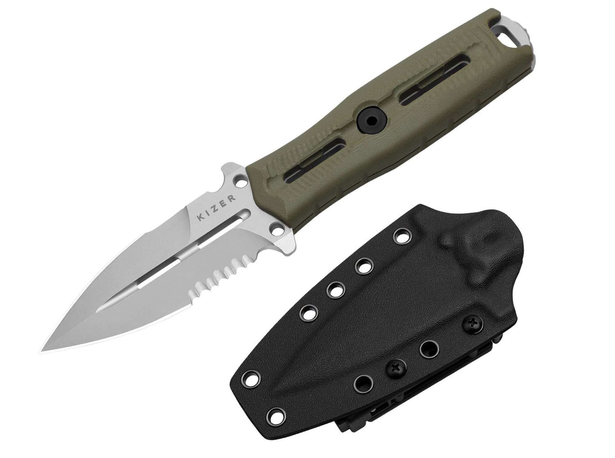 Kizer Taschenmesser Kizer NORCROSS Nitro-V Green G10 Single Combo Edge
