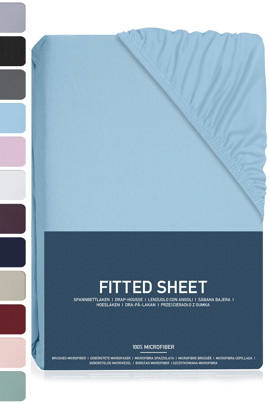 BRB HOME Spannbettlaken Spannbettlaken Gebürstete Mikrofaser, Polyester, Gummizug: Rundum, (1 Stück), Polyester für Boxspringbett und Topper bis 30 cm
