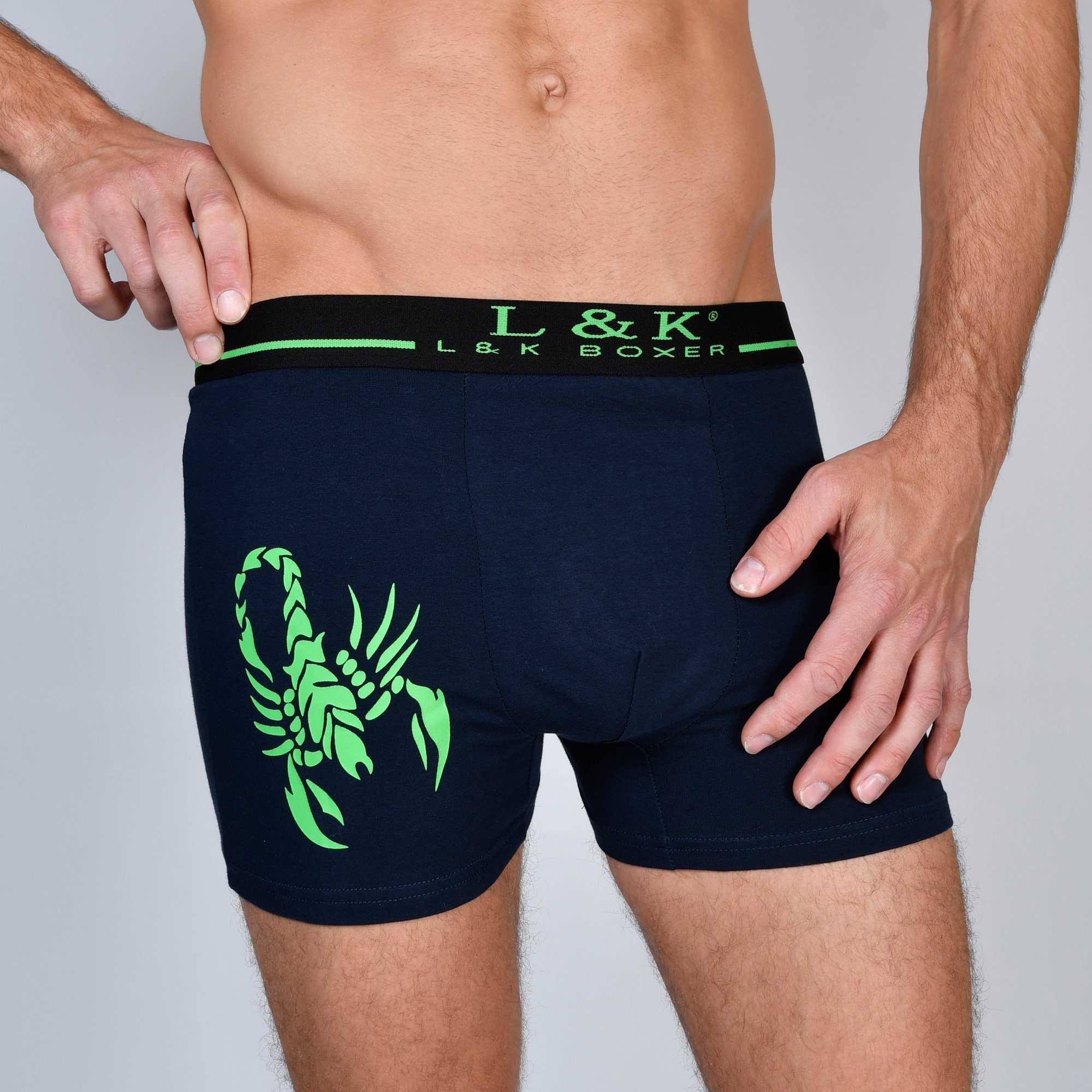 L&K Boxershorts 1104-1121 (8er-Pack) Herren Boxershorts aus Baumwolle mit tollem Muster