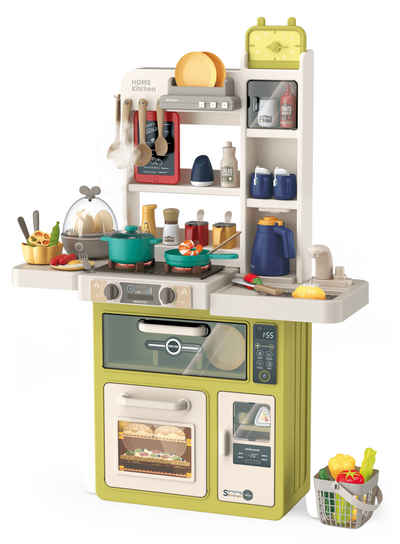Esun Spielküche Kinderküche mit Küchenzubehör, Licht, Spray, Sound und Wassereffekten, Spielküche, Kinderküche Grün